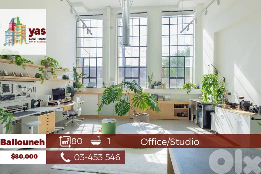 Ballouneh 80m2 | Office/Studio | Prime Location | Active Street | GA 0