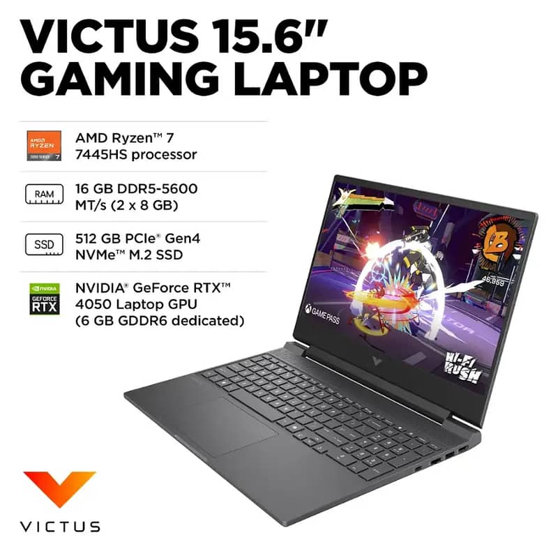 HP VICTUS RYZEN 7 RTX4050 Gaming laptop 0