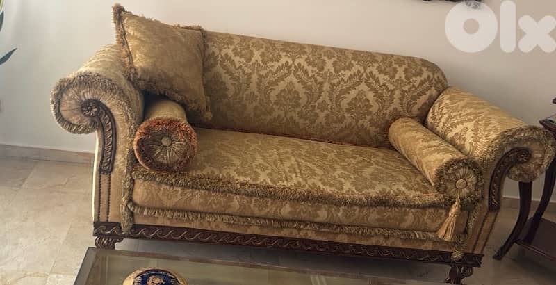 two gold sofas 1