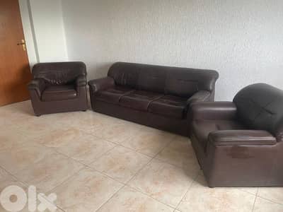 Brown leather Living Room Set