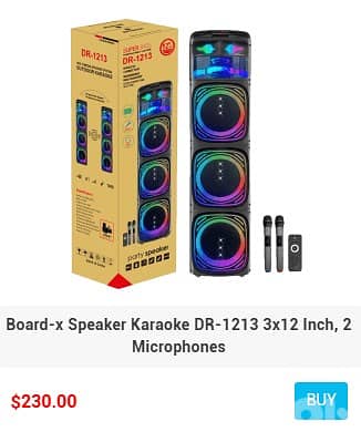 BOARD-X KARAOKE SPEAKER WITH MICROPHONES 0