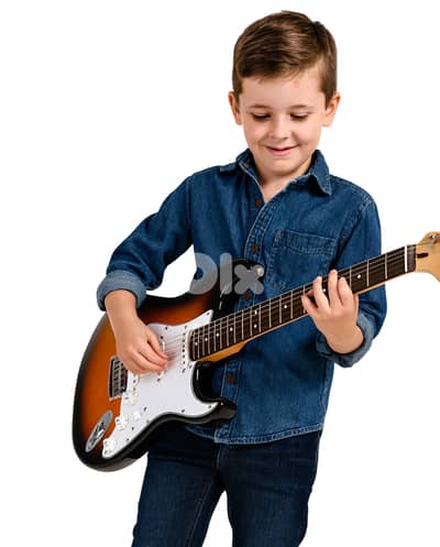 Ara stratocaster style 3/4 kids electric guitar sunburst