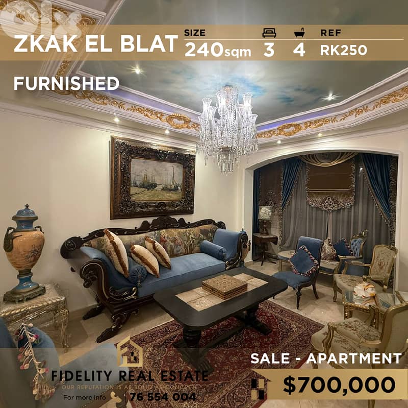 Apartment for sale in Zkak EL Blat RK250 شقة  للبيع في زقاق البلاط 0