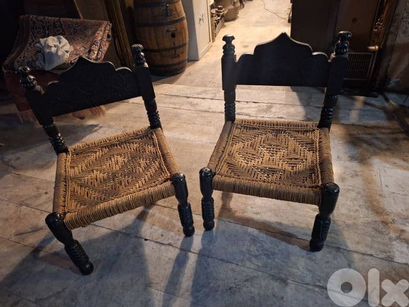 كراسي عدد٢ شرقي مميز ناعم انتيك شغل فني رائع جدا 2