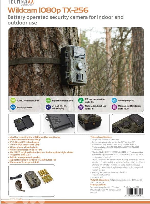 Technaxx Night vision 1080p TX-256 Wild cam Security surveillance cam 10