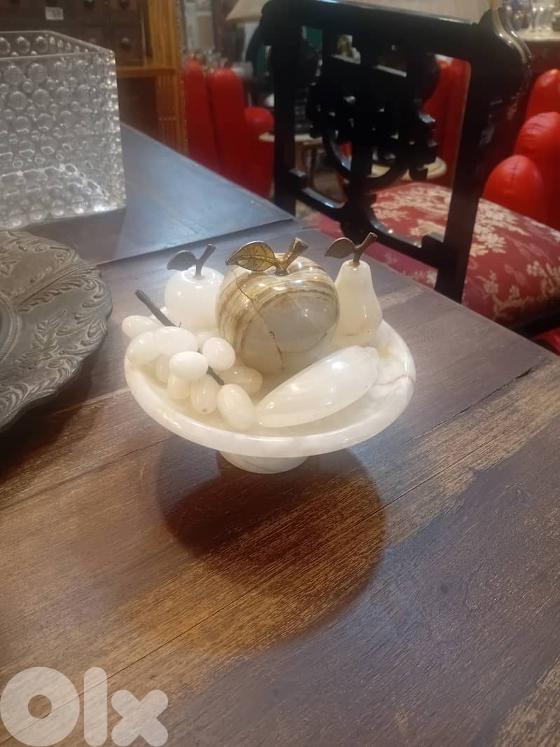 صحن فواكه من الرخام قطعة من الروائع للديكور 1