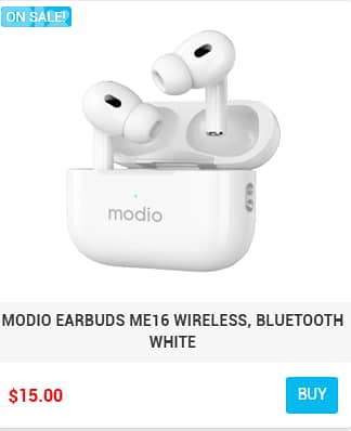MODIO EARBUDS NOISE CANCELLATION BLUETOOTH WIRELESS 3