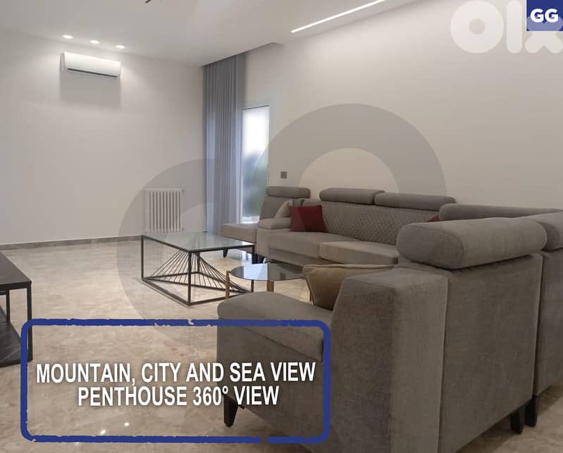Mountain, city and sea view Penthouse 360° view - baabda REF#GG126254 0