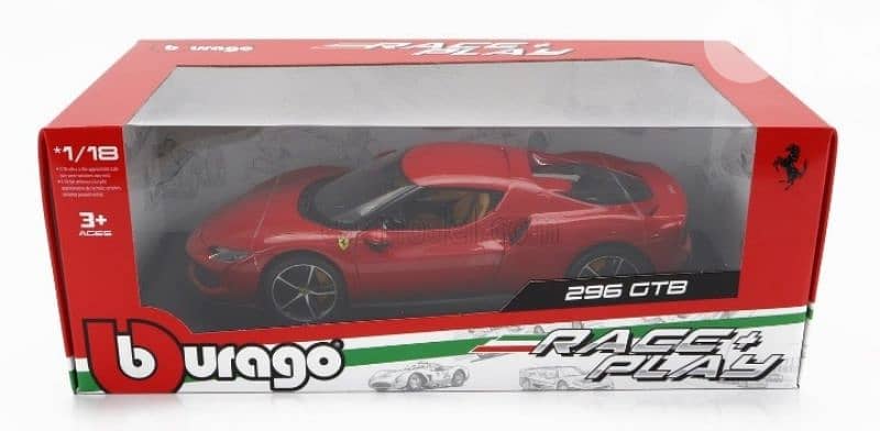 Ferrari 296 GTB diecast car model 1;18 9