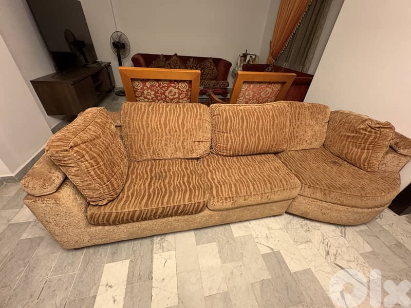 Gold color sofa 1