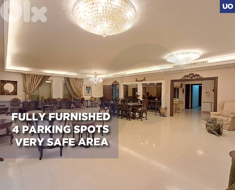 Furnished  -4 parking spots -Very Safe area- Hazmieh REF#UO129483 0