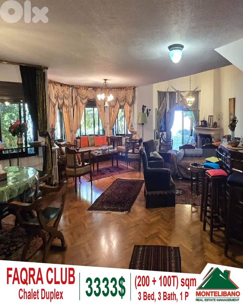 200 sqm Chalet Duplex For Rent in Faqra Club (فقرة) + 100 sqm Terrace 2