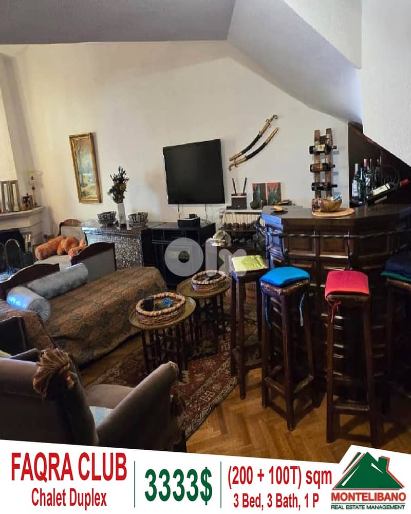 200 sqm Chalet Duplex For Rent in Faqra Club (فقرة) + 100 sqm Terrace 4