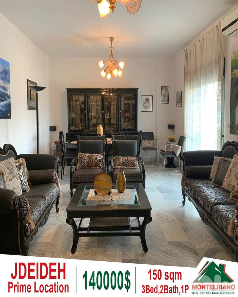 Prime Location 150 sqm Apartment For Sale in Jdeideh (جديدة)+ Sea View 0