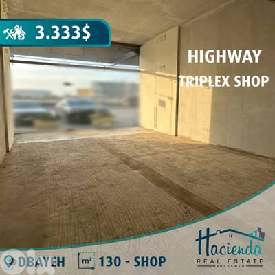 Highway Triplex Shop For Rent In Dbayeh