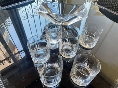 cristal set cups with jar
