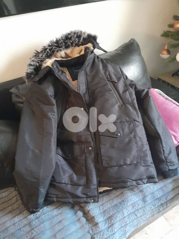 Turkish coat field black with fur capushon. 7