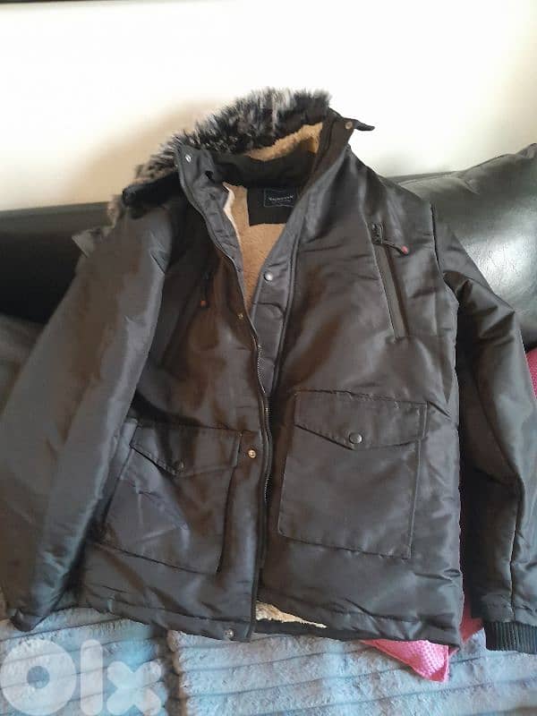 Turkish coat field black with fur capushon. 8