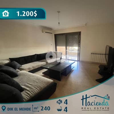 Sea View Apartment For Rent In Dik El Mehde