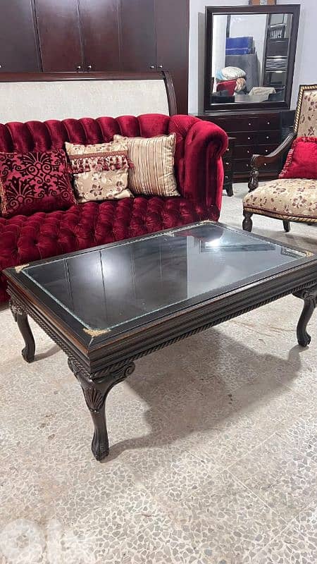 صالون ملكي خشب زان مستعمل بحالة جديدة 3