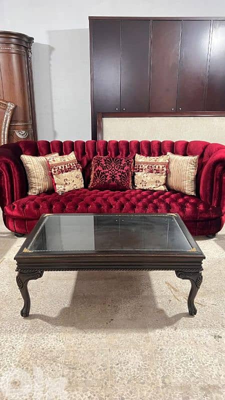 صالون ملكي خشب زان مستعمل بحالة جديدة 6