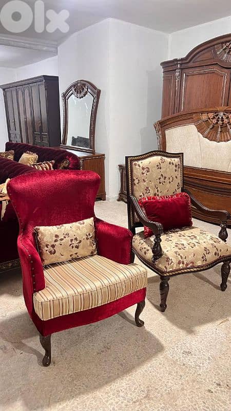 صالون ملكي خشب زان مستعمل بحالة جديدة 11