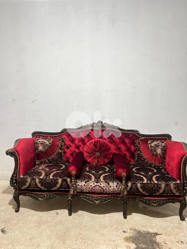 صالون فرنسي ملوكي خشب زان حفر أيد مستعمل بحالة جديدة 4