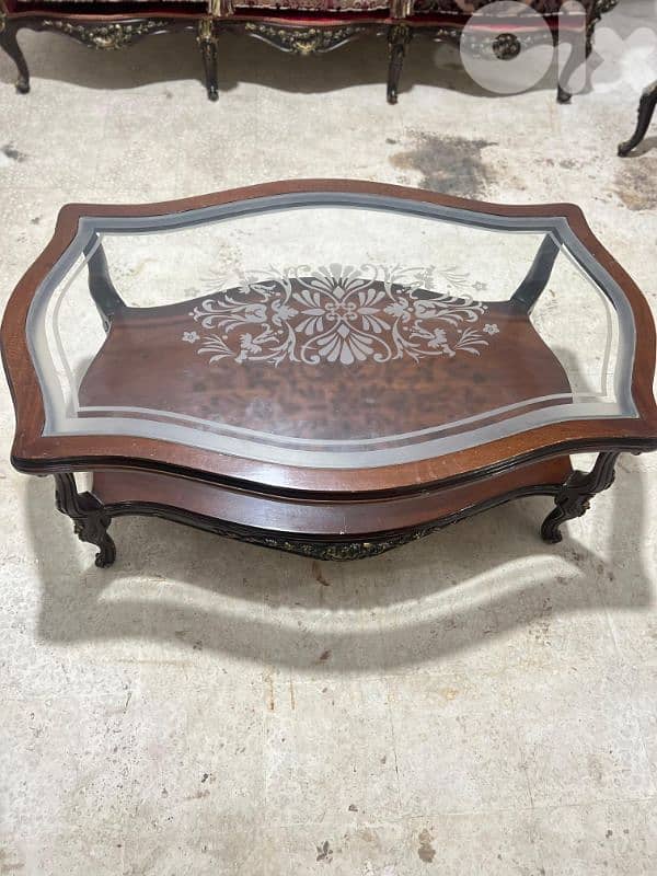 صالون فرنسي ملوكي خشب زان حفر أيد مستعمل بحالة جديدة 9