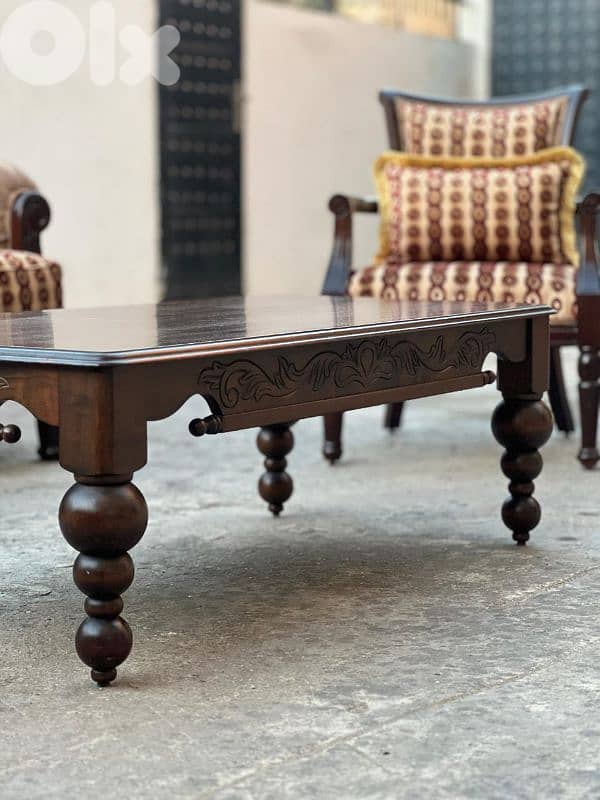 صالون ملكي خشب زان مستعمل بحالة جديدة 5