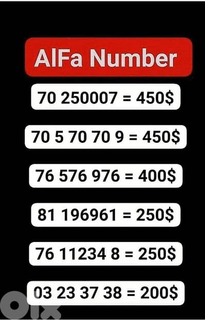 special AlFa Number