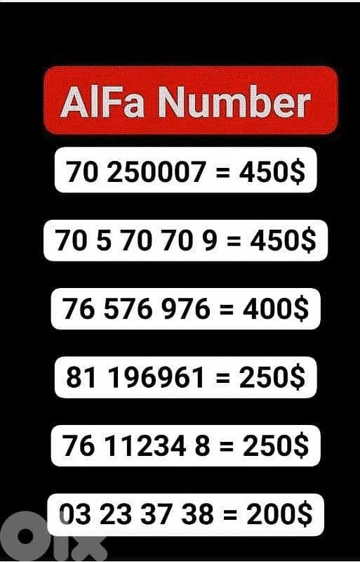 special AlFa Number 0