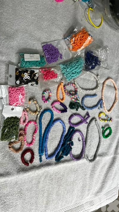 اكسسوارات خرز مشكل مع خيطان طقم كامل