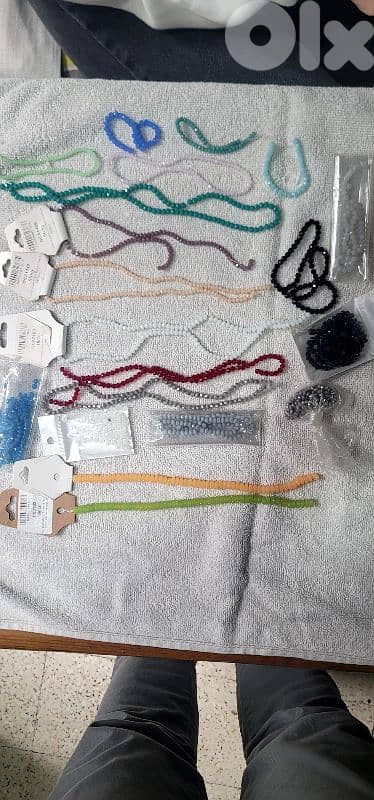 اكسسوارات خرز مشكل مع خيطان طقم كامل 5