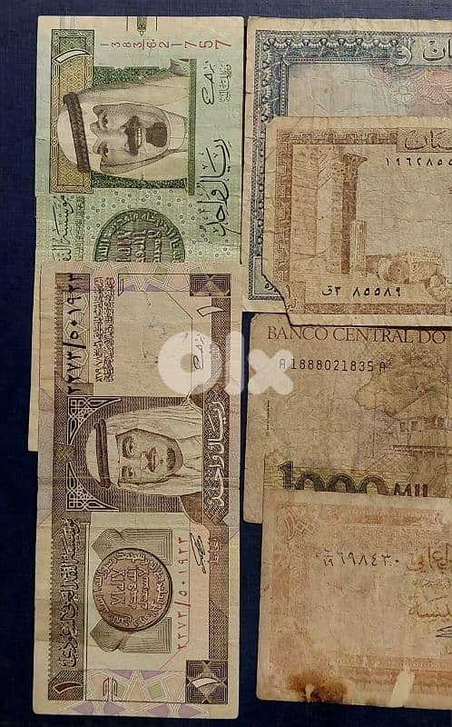World old 6 banknotes Lot# C-367 very poor condition 2