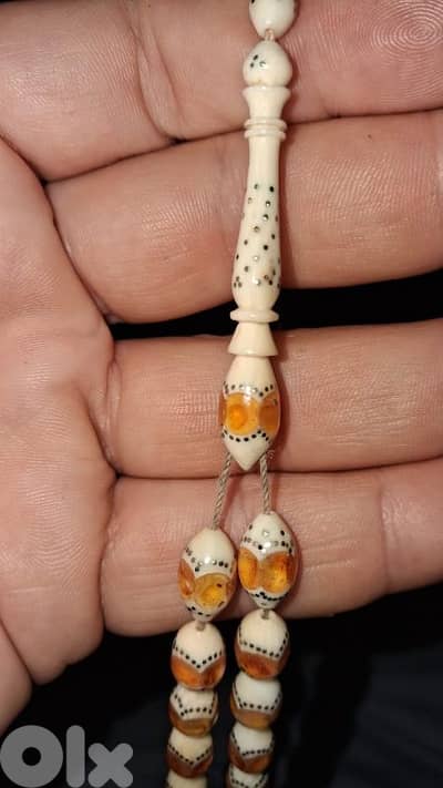 مسبحه عاج مطعم قديم دق فضه