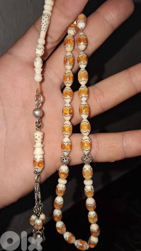 مسبحه عاج مطعم قديم دق فضه 1