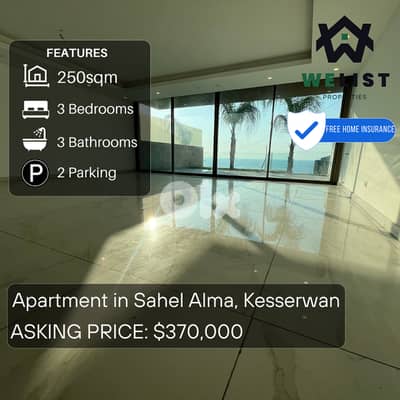 250sqm Apartment for sale in Sahel Alma - Jounieh  REF: MA25JSSA250400