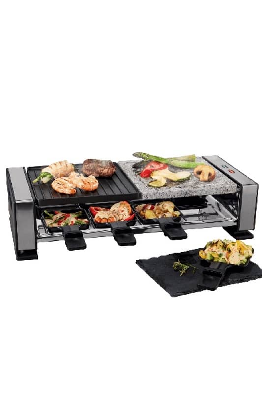 silvercrest raclette grill + 8 non stick pans and spatulas 0