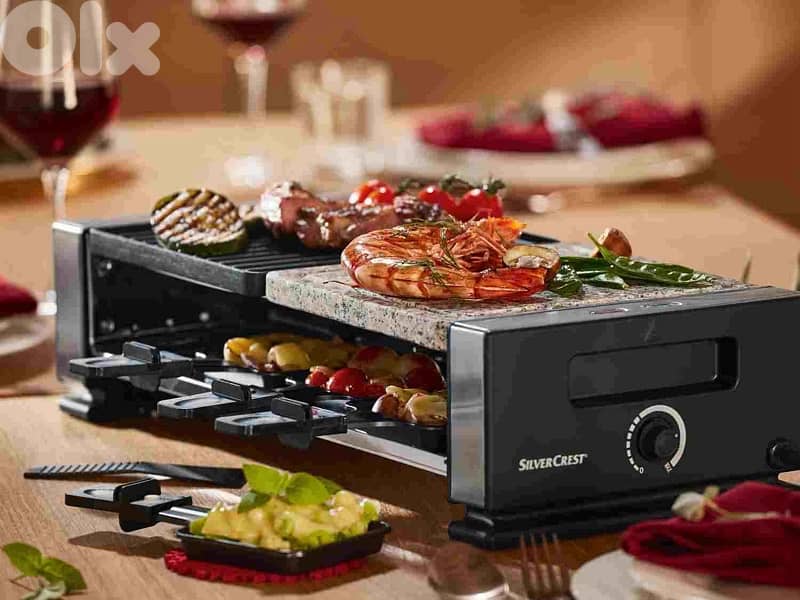silvercrest raclette grill + 8 non stick pans and spatulas 3