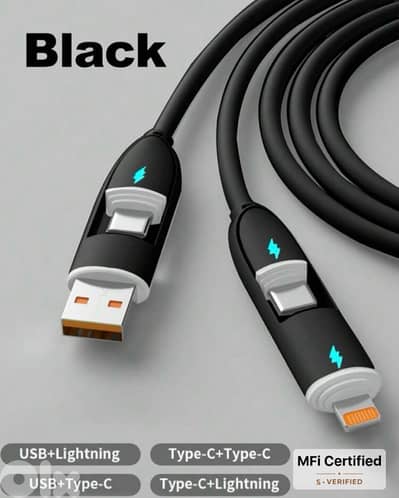 Fast Charging Cable 4in1 MFI Certified