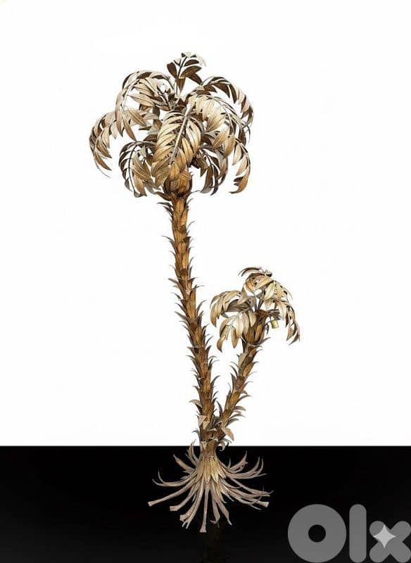 Golden Two Trunk Palm Lamp by Hans Kögl 220cm 1970’s لمبادير نخلة رائع 1