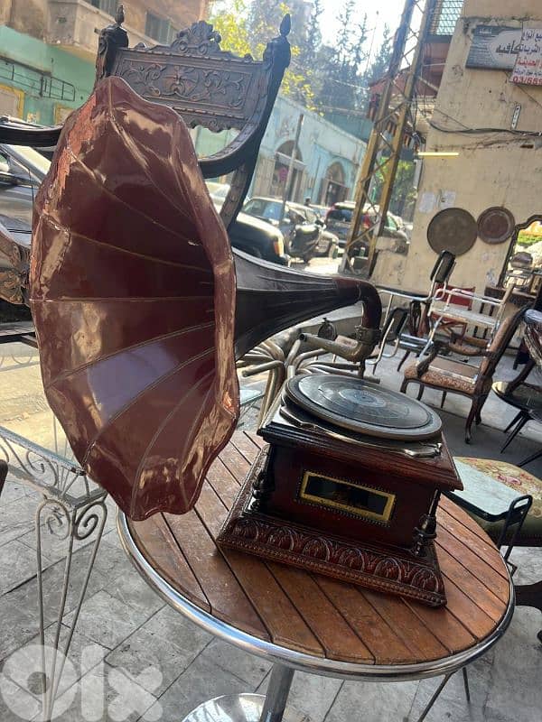 Antique made in england rare piece phonograph فونوغراف انتيك انجليزي 0