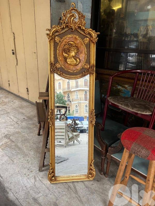 French mirroir مراي ناعمة فرنسية تلبيس ورق ذهب من اجمل القطع 0