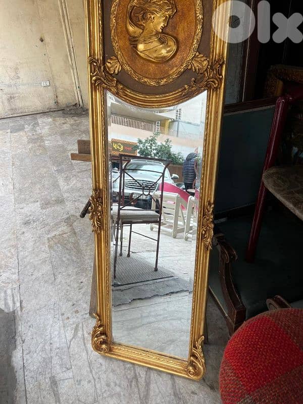 French mirroir مراي ناعمة فرنسية تلبيس ورق ذهب من اجمل القطع 1