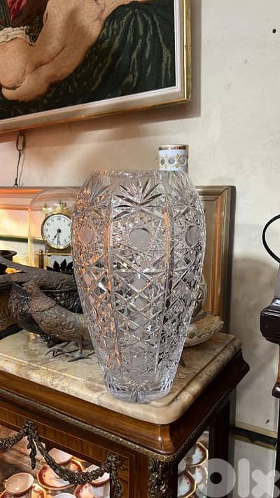 vase crystal Bohemia فاز كريستال بوهيم تشيكي اصلي قديم ولا اروع مميز