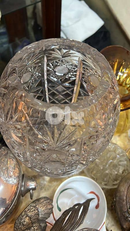 vase crystal Bohemia فاز كريستال بوهيم تشيكي اصلي قديم ولا اروع مميز 1
