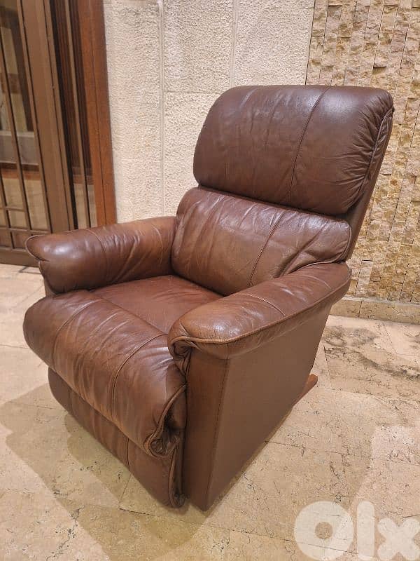 recliner chair genuine leather original 0