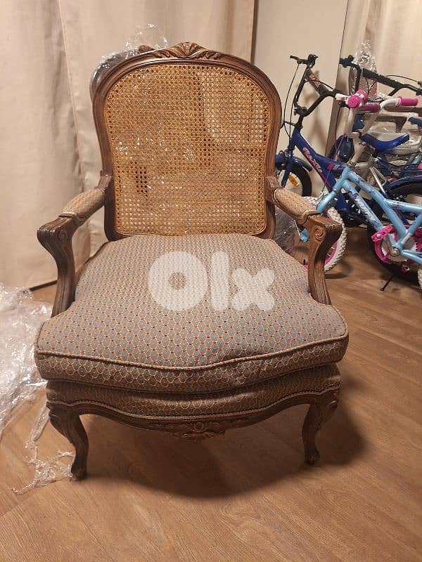 كراسي صالون عدد٢ فوتوي لويس الخامس عشر ضهر مقشش فرنسي ناعم انتيك 4