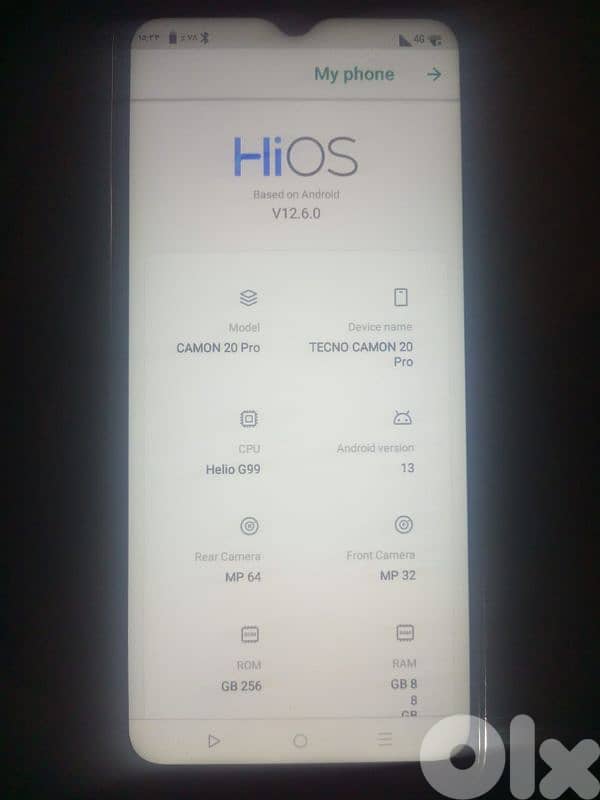 tecno camon 20 pro ( copy ) 256gb 8+8 gram 4