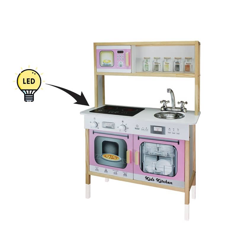 Wooden Kitchen With Led Light For Kids - مطبخ خشبي للأطفال مع إضاءة 1